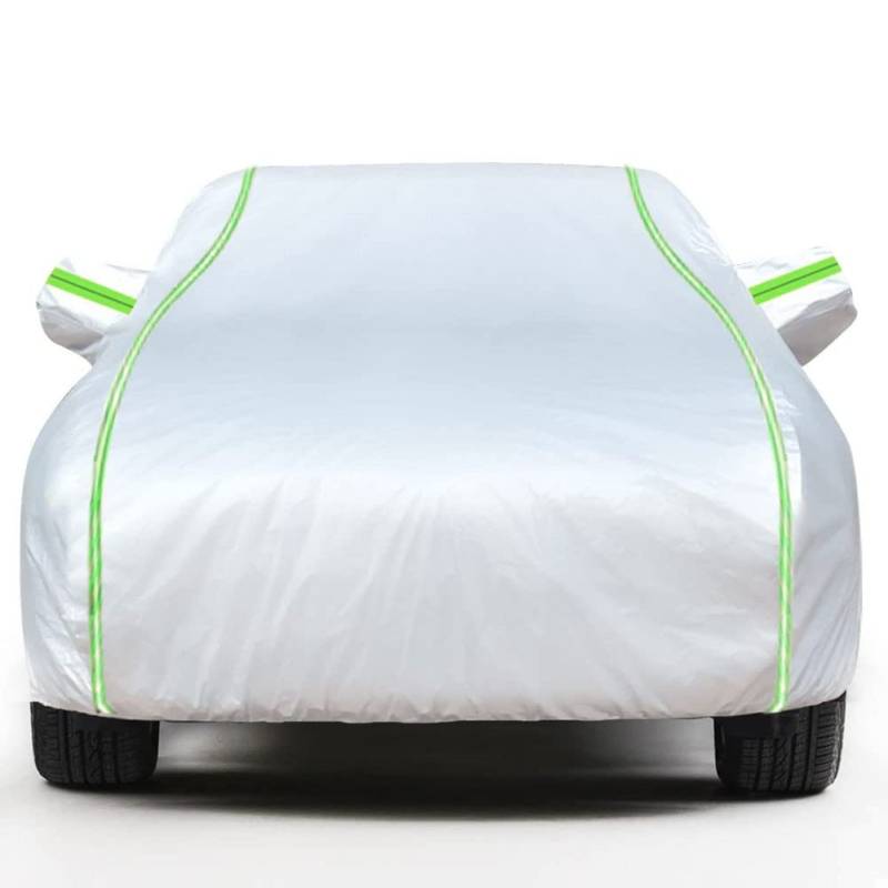 Auto Abdeckung Komplett für Peugeot 207 2006-2012, Silber Autoabdeckung Stoff Staubdicht Wasserdicht Atmungsaktiv Regen Sonne Staub Schutz Auto Abdeckung Car Cover von LSDRALOBPOI