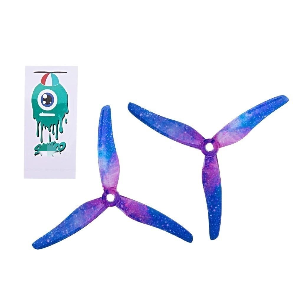 Drohnenzubehör For Gemfan 8 stücke/4 paar 51433 5 zoll 3 klinge/tri-klinge Propeller Props CW CCW bürstenlosen motor FPV Propeller for FPV Racing drohne Das ist austauschbar (Color : 4 pair sky color Drohnenzubehör For Gemfan 8 stücke/4 paar 51433 5 zoll 3 klinge/tri-klinge Propeller Props CW CCW bürstenlosen motor FPV Propeller for FPV Racing drohne Das ist austauschbar (Color : 4 pair sky color von LSFWJP