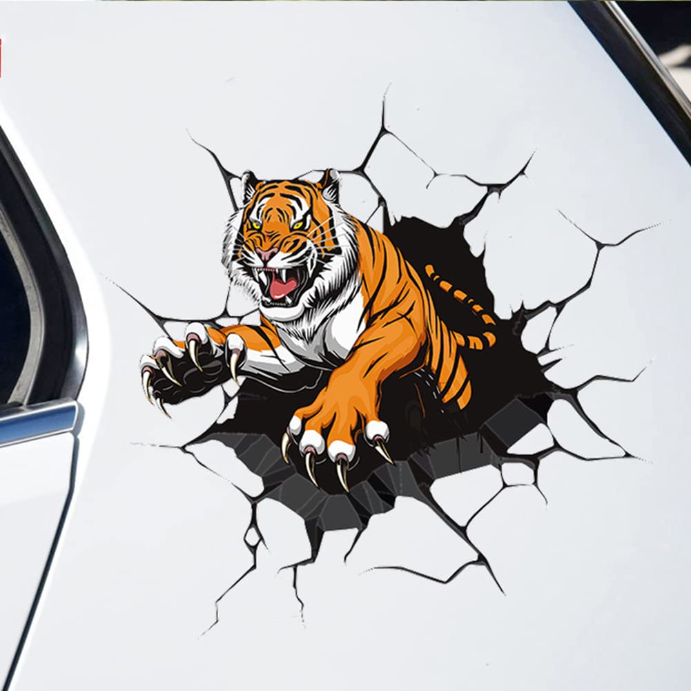 2 Stück Realistische Tiger Auto Aufkleber 3D Lustiger Riss Tiger Aufkleber Auto Motorhaube Aufkleber Körper Frontstoßstange Kratzschutz Aufkleber Kühlschrank Türaufkleber Trim Aufkleber,20cmx19cm 2 Stück Realistische Tiger Auto Aufkleber 3D Lustiger Riss Tiger Aufkleber Auto Motorhaube Aufkleber Körper Frontstoßstange Kratzschutz Aufkleber Kühlschrank Türaufkleber Trim Aufkleber,20cmx19cm von LSGGTIM