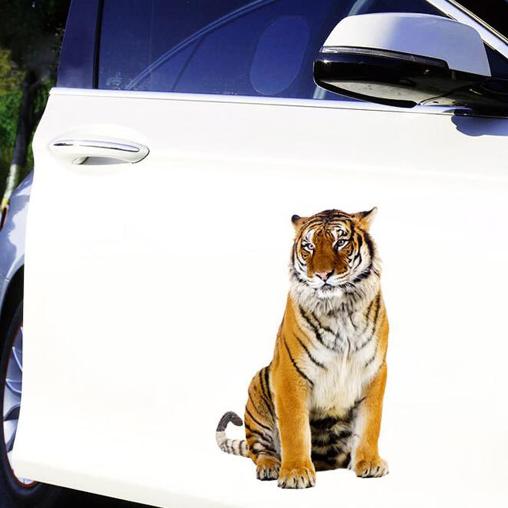 3D Tiger Auto Aufkleber, 1 Paar Stehende Tiger Aufkleber Auto Motorhaube Aufkleber Körper Frontstoßstange Kratzschutz Aufkleber Kühlschrank Türaufkleber Dekoration Auto Styling Zubehör-45cmx22.5cm von LSGGTIM