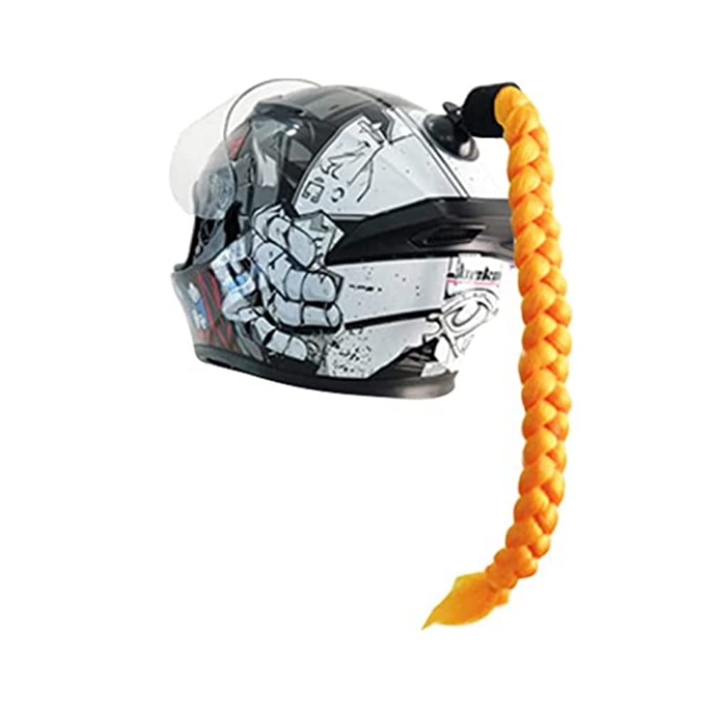 Helm Zöpfe Motorrad Helmzöpfe, Motorradhelm Haar mit Saugnapf Geflochtener Pferdeschwanz Helm Haar Zöpfe Gradient Farbe Haarteile Punk Stil Haarschmuck für Motorrad Fahrrad Roller Helm Haar Zöpfe von LSGGTIM