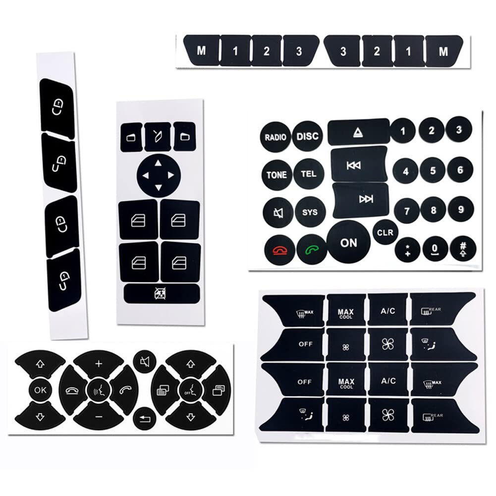 LSGGTIM 77PCS Lenkrad Taste Aufkleber für W204 C250 C350 E-Klasse, Auto Lenkrad Knopf Schalter Selbstklebend Armaturenbrett Knopf Reparatur Aufkleber PVC Lenkradknopf Fenster Radio Taste Aufkleber LSGGTIM 77PCS Lenkrad Taste Aufkleber für W204 C250 C350 E-Klasse, Auto Lenkrad Knopf Schalter Selbstklebend Armaturenbrett Knopf Reparatur Aufkleber PVC Lenkradknopf Fenster Radio Taste Aufkleber von LSGGTIM