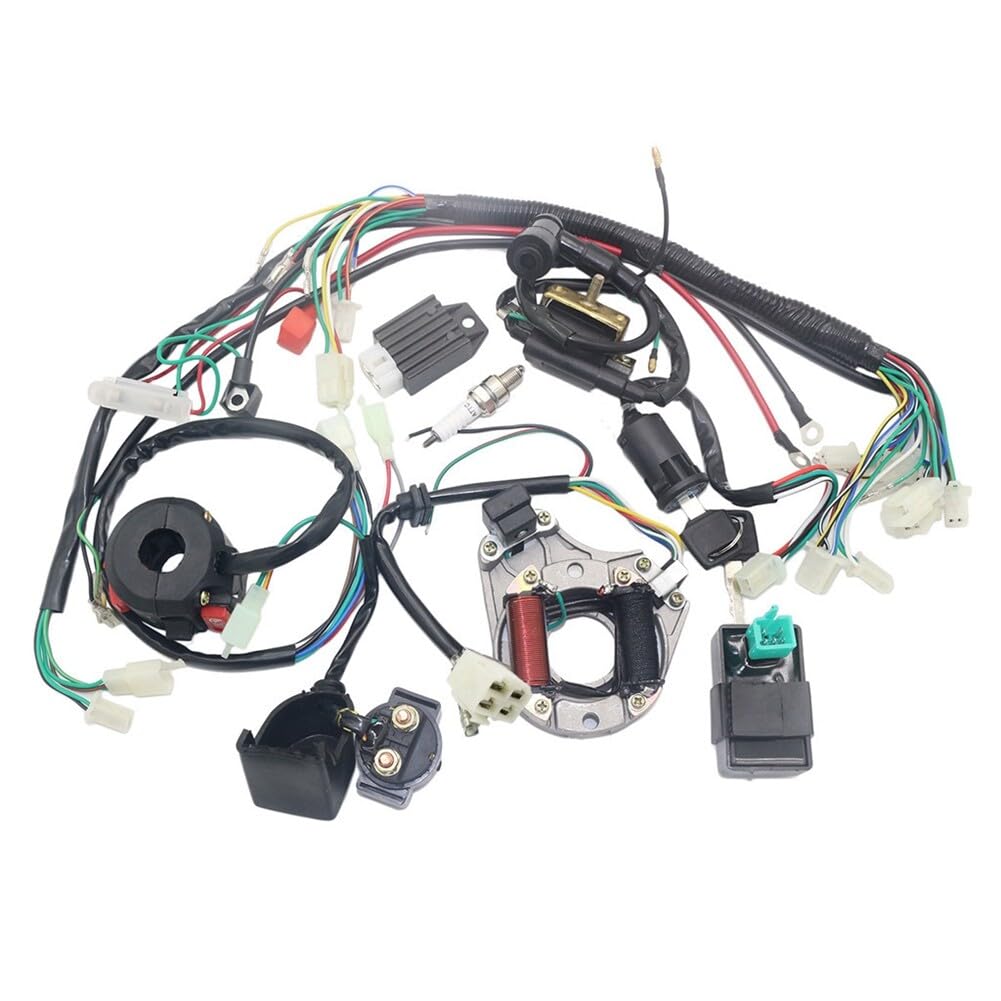 LSGGTIM Komplette Elektrik Kabelbaum Kit, Universal Spule CDI Regler Kabelbaum für 4 Takt ATV KLX 50cc 70cc 90cc 110cc 125cc Quad Kabelbaum für ATV Quad Bike Buggy Go Kart Teile kabelbaum Zubehör LSGGTIM Komplette Elektrik Kabelbaum Kit, Universal Spule CDI Regler Kabelbaum für 4 Takt ATV KLX 50cc 70cc 90cc 110cc 125cc Quad Kabelbaum für ATV Quad Bike Buggy Go Kart Teile kabelbaum Zubehör von LSGGTIM