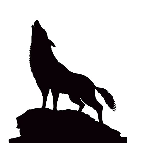 LSGGTIM Wolf Auto Aufkleber, 4 Stück Auto Körper Karosserie Aufkleber Wolfskopf Sticker PVC Auto Running Körper Wasserdichter Seitenschweller Vinyl Aufkleber Auto Styling Zubehör-14cmx3cm von LSGGTIM