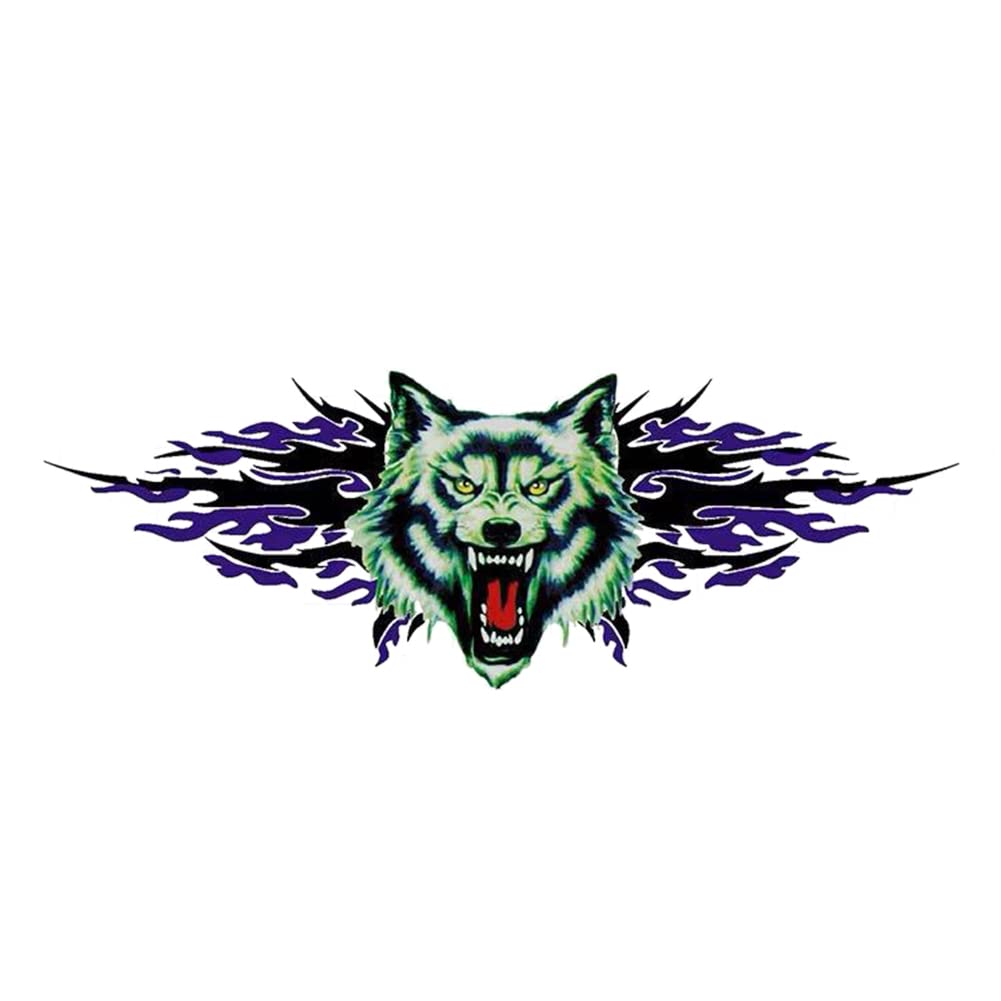 Wolf Reflektierender Aufkleber, Lustiger Wolfskopf Auto Aufkleber Personalisierte Aufkleber Selbstklebende Wasserfest Kratzer Decal Aufkleber für LKW, Windschutzscheibe, Laptop-50cmx18cm, 1 Stück Wolf Reflektierender Aufkleber, Lustiger Wolfskopf Auto Aufkleber Personalisierte Aufkleber Selbstklebende Wasserfest Kratzer Decal Aufkleber für LKW, Windschutzscheibe, Laptop-50cmx18cm, 1 Stück von LSGGTIM