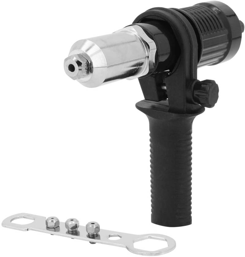 LSHK Nietpistolen-Adapter-Kit mit Griff Nietzange Bohraufsatz Nietwerkzeug Einsatzmutter für schnurlose elektrische Bohrmaschine von LSHK