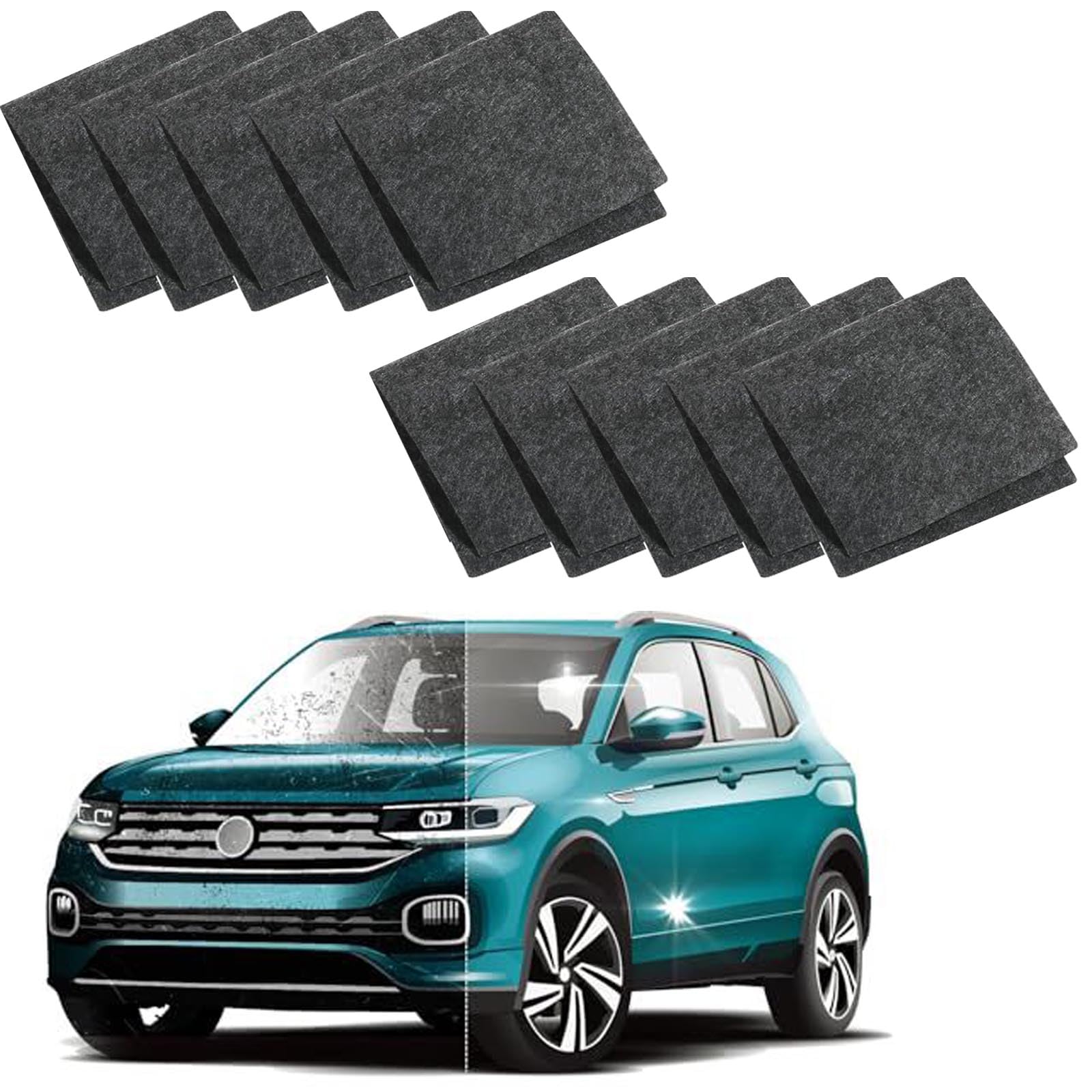 Nanosparkle Cloth, Nano Sparkle Cloth Tuch Auto Kratzer Original,Nano Sparkle Cleaning Cloth Car Scratch Remover, Nanosparkle Cloth for Car Scratche (10PCS) von LSNTUU