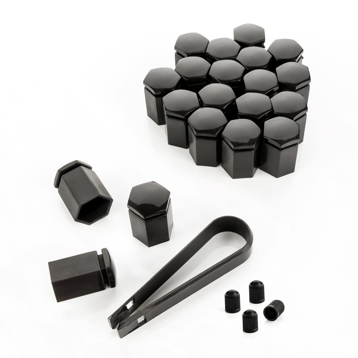 LST 20x Abdeckkappen Sechskant Rachrauben Kappen lang 17 mm schwarz glänzend LST 20x Abdeckkappen Sechskant Rachrauben Kappen lang 17 mm schwarz glänzend von LST