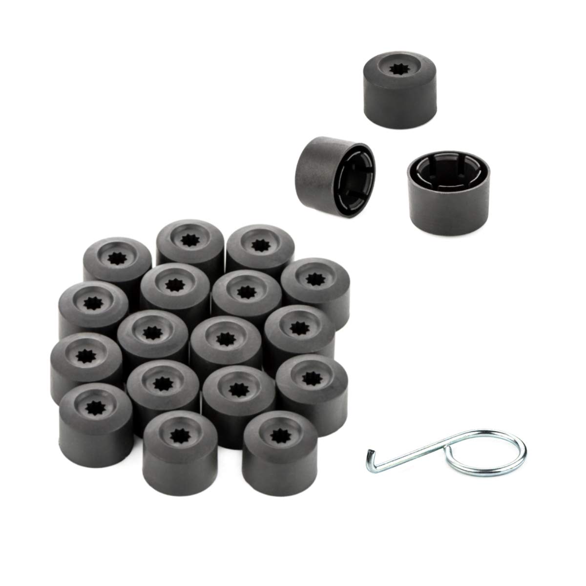 LST 20x Felgen Rachrauben Sechskant Abdeckkappen diebstahlhemmend 17mm schwarz LST 20x Felgen Rachrauben Sechskant Abdeckkappen diebstahlhemmend 17mm schwarz von LST