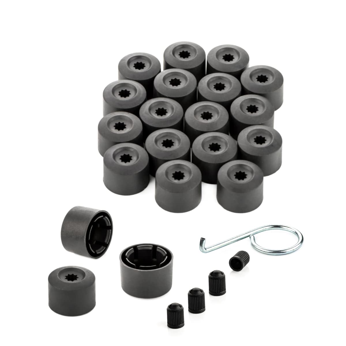 LST 20x Felgen Rachrauben Sechskant Abdeckkappen diebstahlhemmend 17mm schwarz LST 20x Felgen Rachrauben Sechskant Abdeckkappen diebstahlhemmend 17mm schwarz von LST