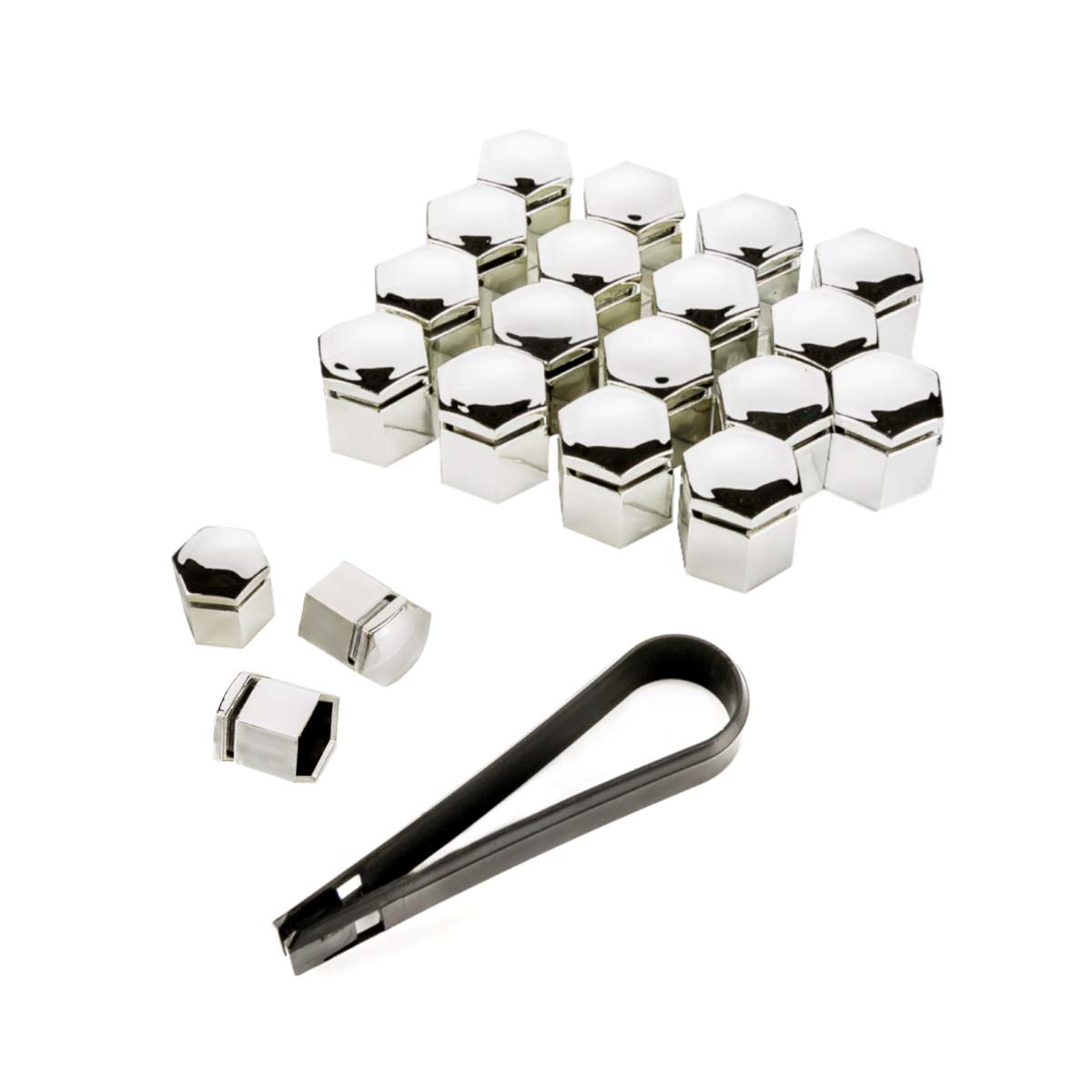 LST 20x Kappen Set Abdeckkappen Sechskant Rachrauben 17 mm chromfarben LST 20x Kappen Set Abdeckkappen Sechskant Rachrauben 17 mm chromfarben von LST