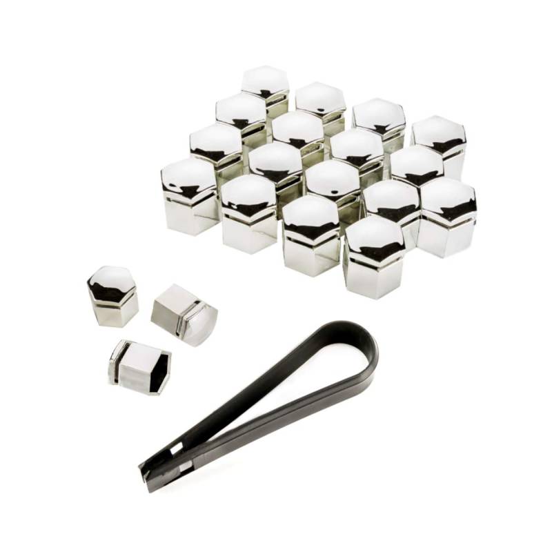 LST 20x Kappen Set Abdeckkappen Sechskant Rachrauben 17 mm chromfarben von LST