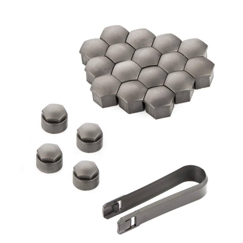 LST 20x Sechskant Rachrauben Kappen Set 17 mm matt grau Diebstahlschutz von LST