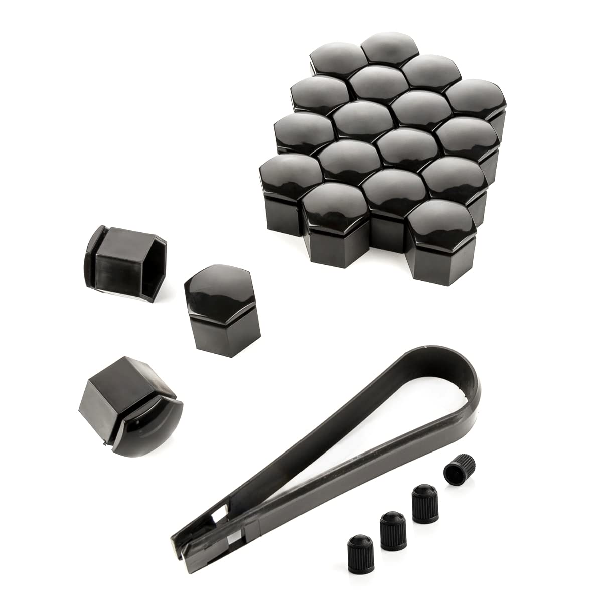 LST 20x Sechskant Rachraubenkappen Abdeckkappen Set 19 mm schwarz glänzend LST 20x Sechskant Rachraubenkappen Abdeckkappen Set 19 mm schwarz glänzend von LST