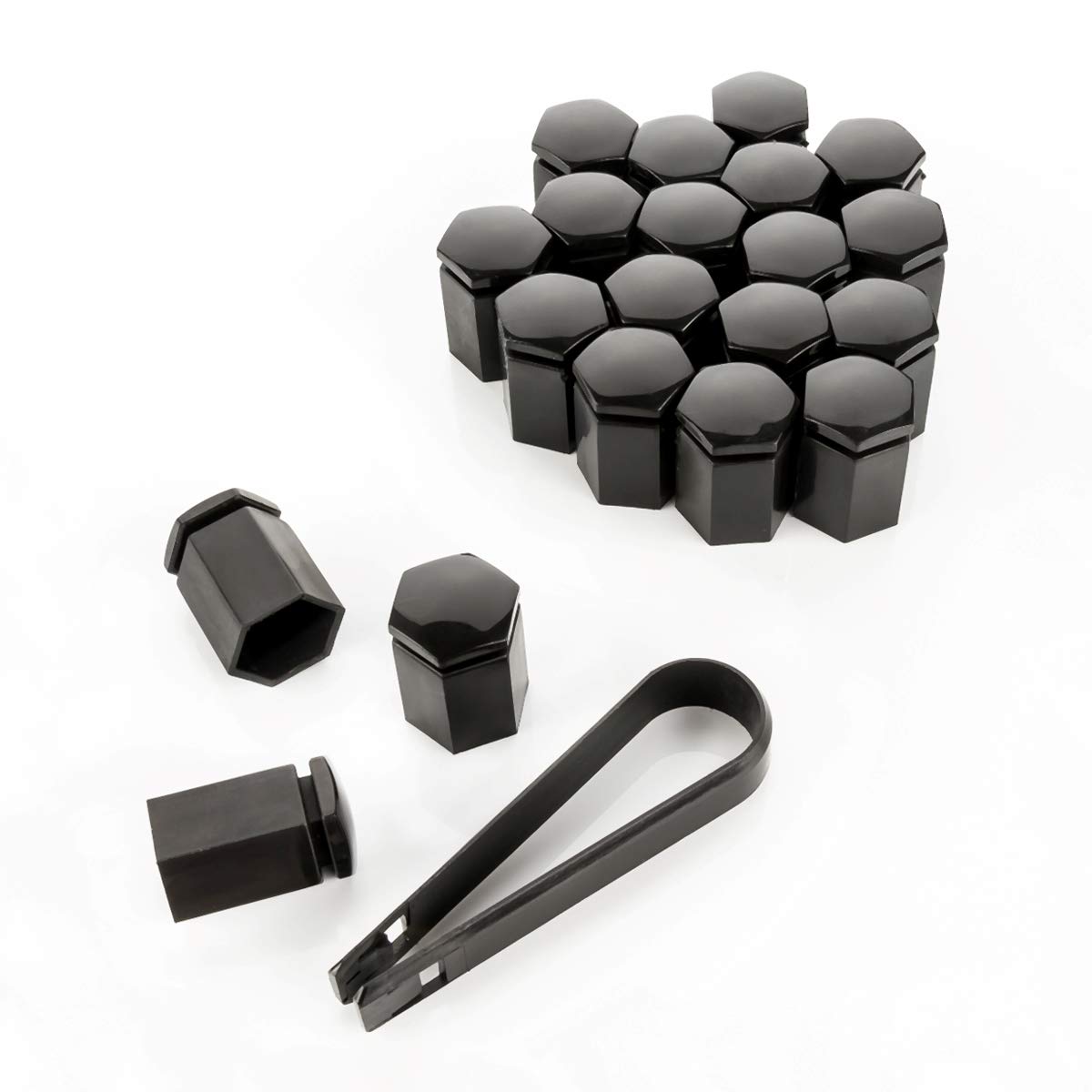 LST 20x Sechskant Rachraubenkappen Abdeckkappen lang 17 mm schwarz glänzend LST 20x Sechskant Rachraubenkappen Abdeckkappen lang 17 mm schwarz glänzend von LST