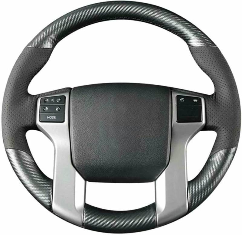 LSYSND Handgenähte Schwarze Lenkradabdeckung aus Kohlefaserleder, passend für Toyota New Corolla von LSYSND