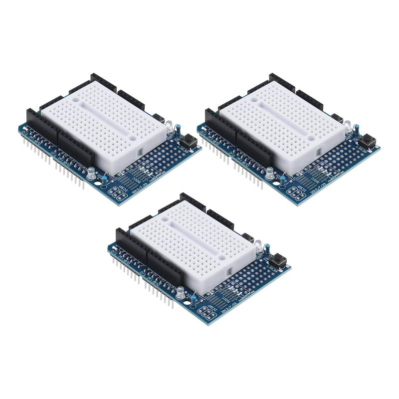 LT Easiyl 3 Stück Proto Shield Prototyp-Erweiterungsplatine mit SYB-170 Mini-Breadboard-Basis Kompatibel mit Ar-duino Kompatibel mit UNO R3 ProtoShield 70 X 54 Mm von LT Easiyl