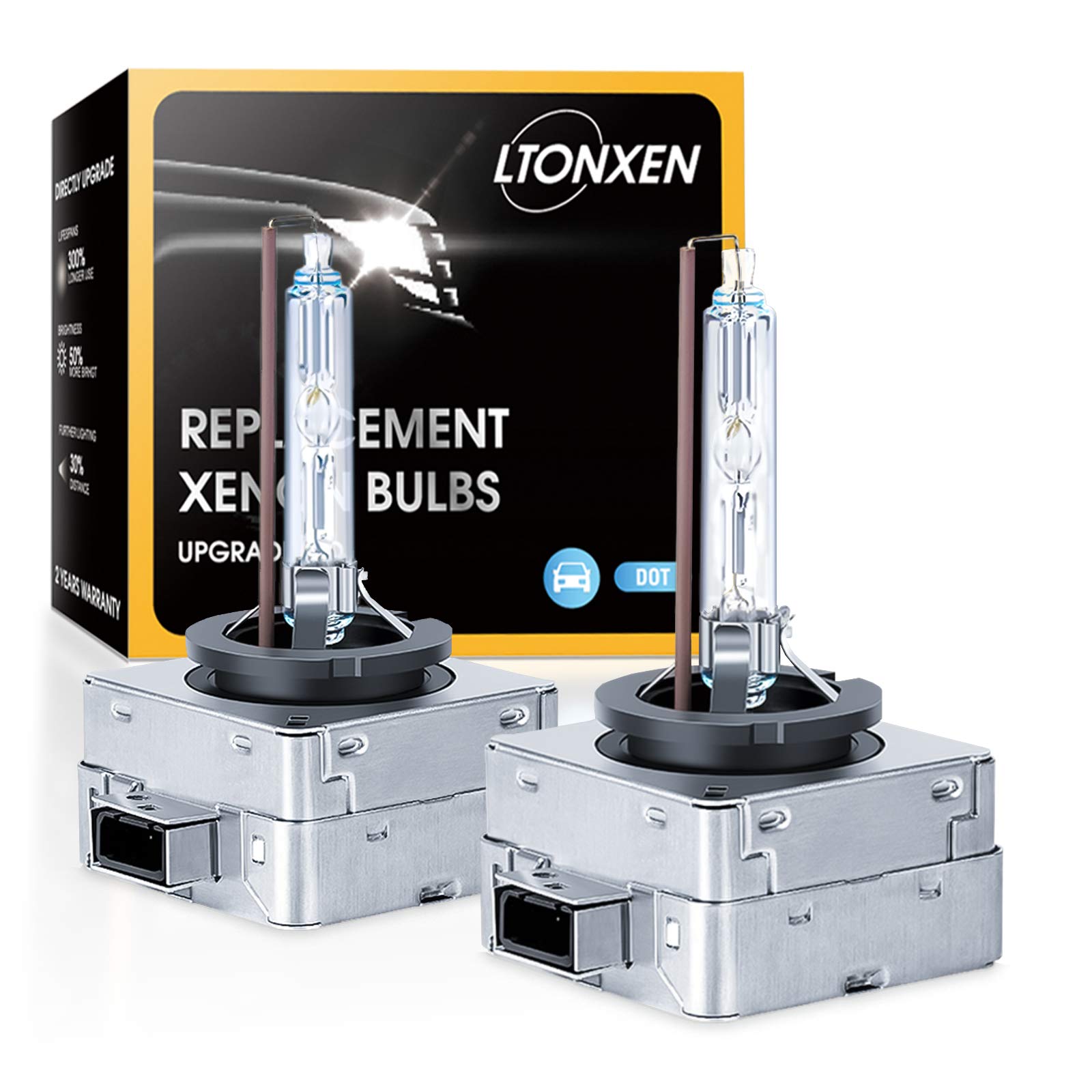 LTONXEN D1S Xenon 4300K Brenner, 12V 35W Warmes Weiß Auto Scheinwerferlampe HID Entladungs Lampe Ersatz Kit (2 Stück) von LTONXEN