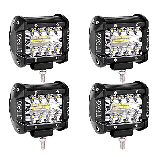 Arbeitsscheinwerfer, LTPAG 4 x 120W LED Arbeitsscheinwerfer 4 Zoll 12000LM 6000K IP68 Wasserdicht Offroad Scheinwerfer Arbeitslicht mit 40 LEDs Zusatzscheinwerfer Bar Car LED Spotlight 3 Reihen Arbeitsscheinwerfer, LTPAG 4 x 120W LED Arbeitsscheinwerfer 4 Zoll 12000LM 6000K IP68 Wasserdicht Offroad Scheinwerfer Arbeitslicht mit 40 LEDs Zusatzscheinwerfer Bar Car LED Spotlight 3 Reihen von LTPAG