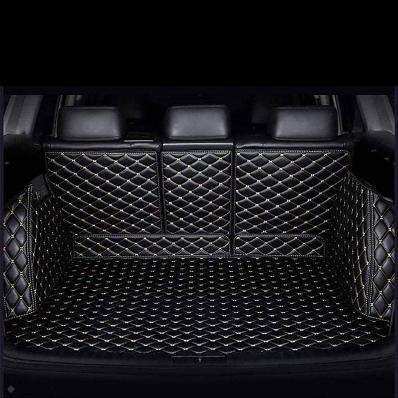 Auto Vollabdeckung Kofferraummatte für Volvo XC40 2019-2023, Leder Kofferraumwanne Gepäckraummatte Kratzfestem Schutzmatte Zubehör,C/Black~Beige von LTSRLL