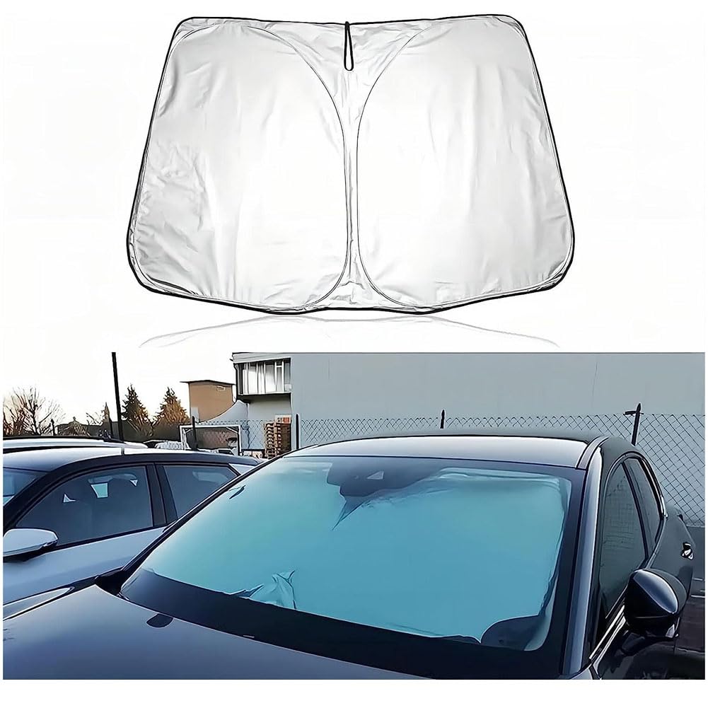 Auto Windschutzscheibe Sonnenschutz für V-W Golf 6 Mk6 2008-2014, Frontscheiben Sonnenblende Abdeckung UV Schutz Fahrzeug Innenzubehör,A/Silver von LTSRLL