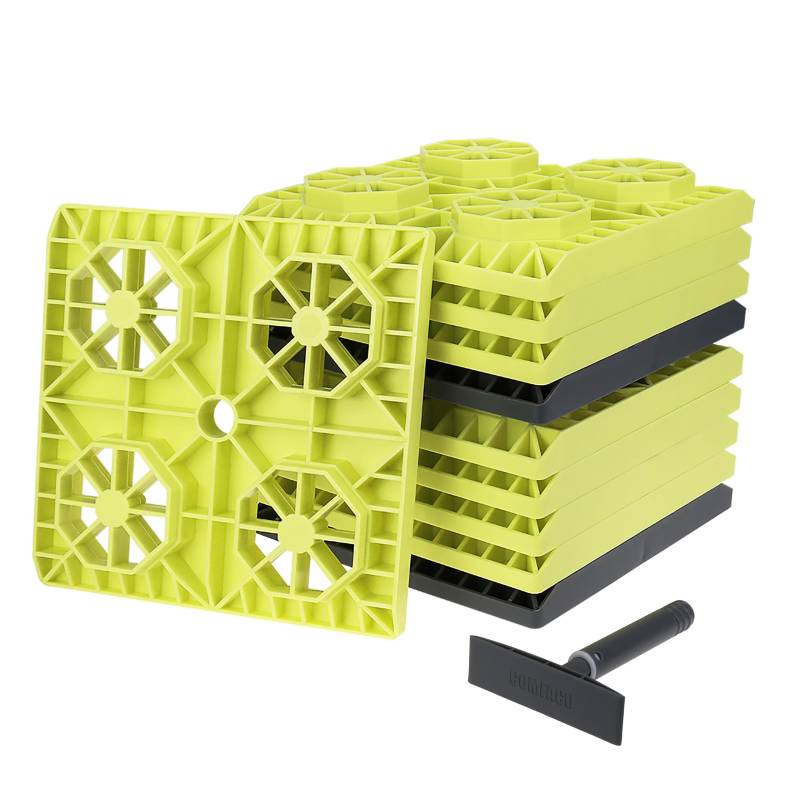 LTWHOME RV stapelbare Basisplatten, Unterlegplatten, Stützplatten, für Wohnmobile, Caravan, Camping Stützböcke und Kurbelstütze 21.5 * 21.5cm (10 Stück) von LTWHOME