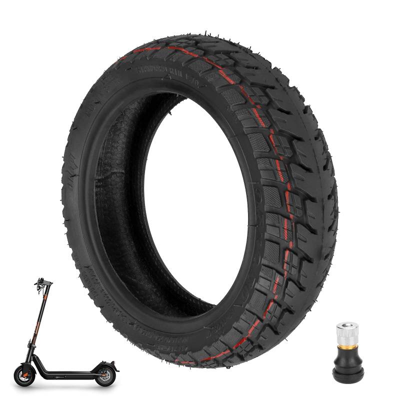 9.5 x 2.50 Tubeless Reifen, 9,5 Zoll Reifen Tubeless, für NIU KQi3/KQi3 Pro/KQi3 Max Elektroroller, Ersatzreifen Zubehör, Reifen Ersatzräder Ventil (1 Stück) von LUCK4U