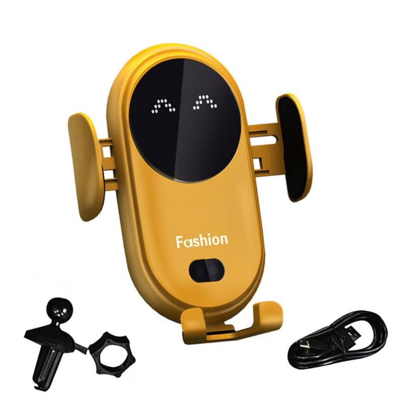 LUCKKY 2024 Gumaxx Phone Holder, Gumaxx Telefonhalter, 15W schnelles kabelloses Ladegerät Kfz Handyhalterung, Automatischer Induktion, Auto Lüftung Halterung (Gelb) von LUCKKY