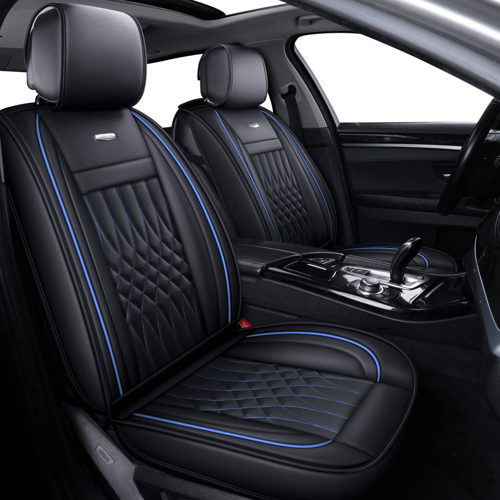 LUCKYMAN CLUB Autositzbezüge mit wasserdichtem Leder, passend für die meisten Limousinen SUV wie Hyundai Elentra Sonata Tucson Chevy Equinox Ford Nissan Kia VW Honda CRV Mazda6 Toyota Schwarz LFJ-1 LUCKYMAN CLUB Autositzbezüge mit wasserdichtem Leder, passend für die meisten Limousinen SUV wie Hyundai Elentra Sonata Tucson Chevy Equinox Ford Nissan Kia VW Honda CRV Mazda6 Toyota Schwarz LFJ-1 von LUCKYMAN CLUB