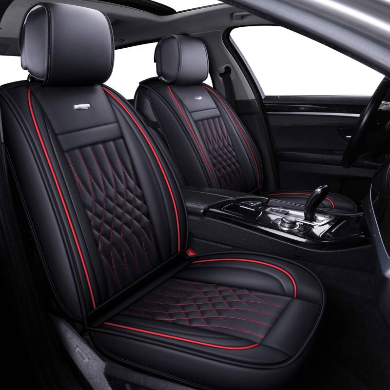 LUCKYMAN CLUB Autositzbezüge mit wasserdichtem Leder, passend für die meisten Limousinen SUV wie Hyundai Elentra Sonata Tucson Chevy Equinox Ford Nissan Kia VW Honda CRV Mazda6 Toyota von LUCKYMAN CLUB