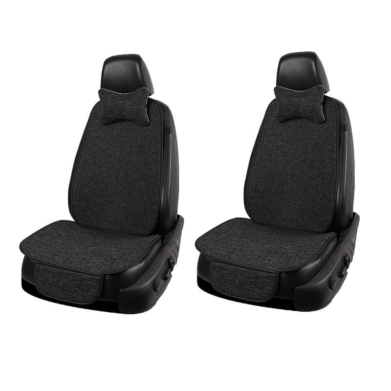 LUGIWN Autositzbezug Für Acura RL 2009-2010, Sitzkissen Auto Vordersitze, Allwetter Atmungsaktiv Rutschfester Sitzbezüge Vorne und Hinten Sitzschoner,Black- Front seat 6pcs von LUGIWN