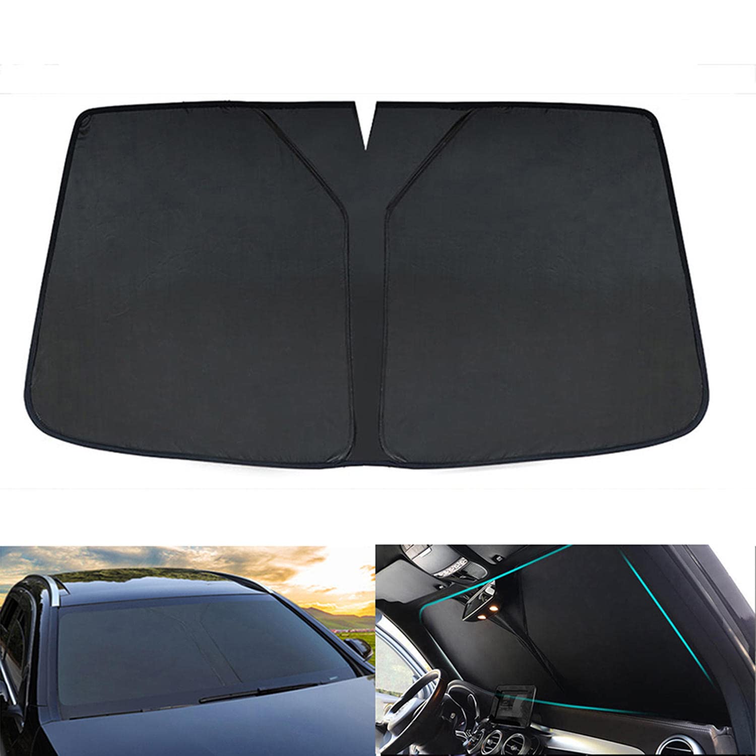 Passend für Ford Kuga 2008–2013, Auto-Windschutzscheiben-Sonnenschutz, Auto-Frontscheiben-Sonnenschutz, um das Fahrzeug kühler zu halten von LUKBUT
