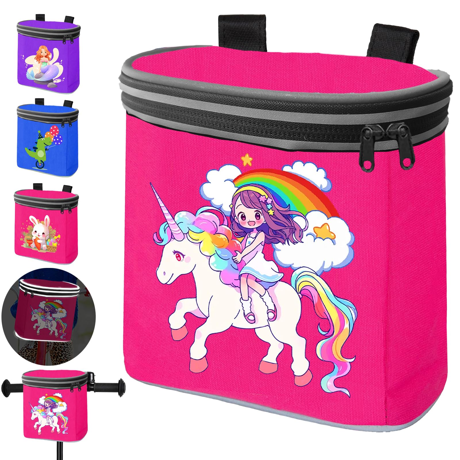 LUKIUP Einhorn Kinder Lenkertasche, Fahrradtasche Kinderfahrrad mit Innentasche, Abnehmbarer Deckel, Fahrrad-Tasche für den Lenker mit Reflektoren, Sicherer Halt Dank Klettverschluss. LUKIUP Einhorn Kinder Lenkertasche, Fahrradtasche Kinderfahrrad mit Innentasche, Abnehmbarer Deckel, Fahrrad-Tasche für den Lenker mit Reflektoren, Sicherer Halt Dank Klettverschluss. von LUKIUP
