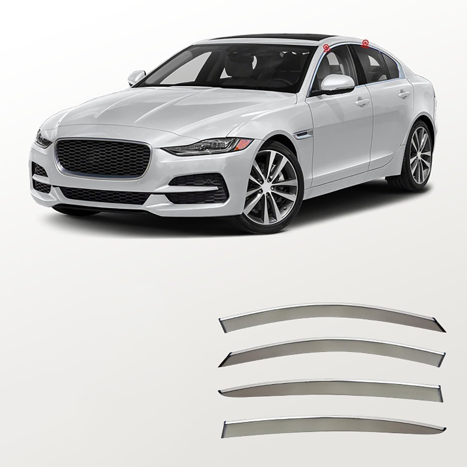 LUMZAG 4 Stück Autofenster Windabweiser für Jaguar XEL 2018 2019 2020 2021 2022 2023, Regenschutz Sonnenschutz Regenabweiser Anklebbare Deflektoren Guard LUMZAG 4 Stück Autofenster Windabweiser für Jaguar XEL 2018 2019 2020 2021 2022 2023, Regenschutz Sonnenschutz Regenabweiser Anklebbare Deflektoren Guard von LUMZAG