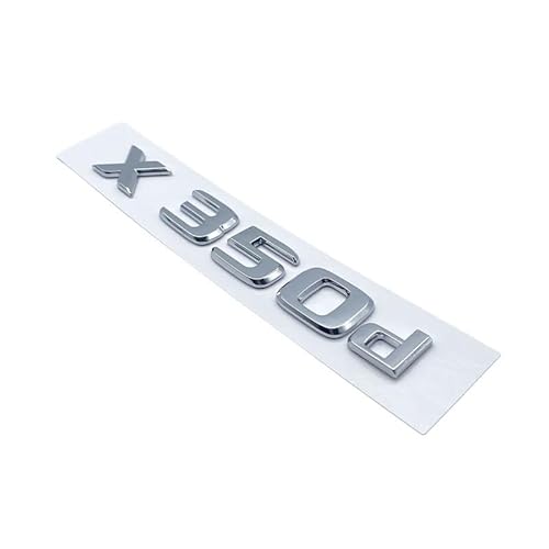 LUNCHS 3D-Chrom-Buchstaben X250d X350d 4Matic Etition 1 Emblem, kompatibel for Mercedes Benz X-Klasse, Auto-Kotflügelabzeichen, Kofferraum-Namensschild, Logo-Aufkleber (Color : Silver X350d) von LUNCHS