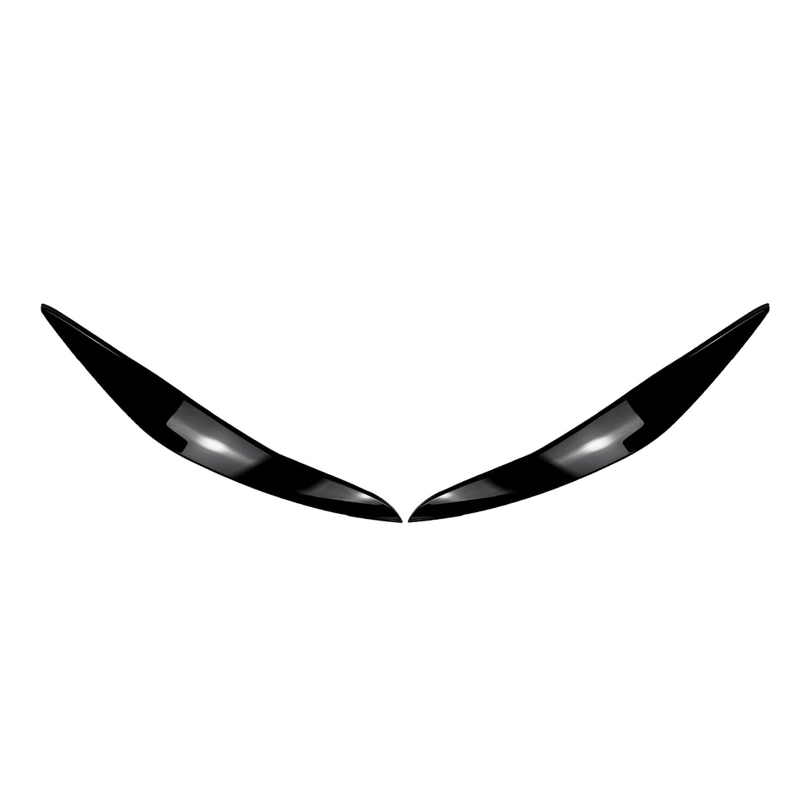 LUOWEINA 2Pcs Auto Front Scheinwerfer Augenlider Augenbraue Abdeckung Trim Fit for BMW 5 Series F10 F11 2011 2012 2013 2014 glänzend Schwarz/Carbon Faser Augenlider von Autoscheinwerfern(Bright Black) von LUOWEINA