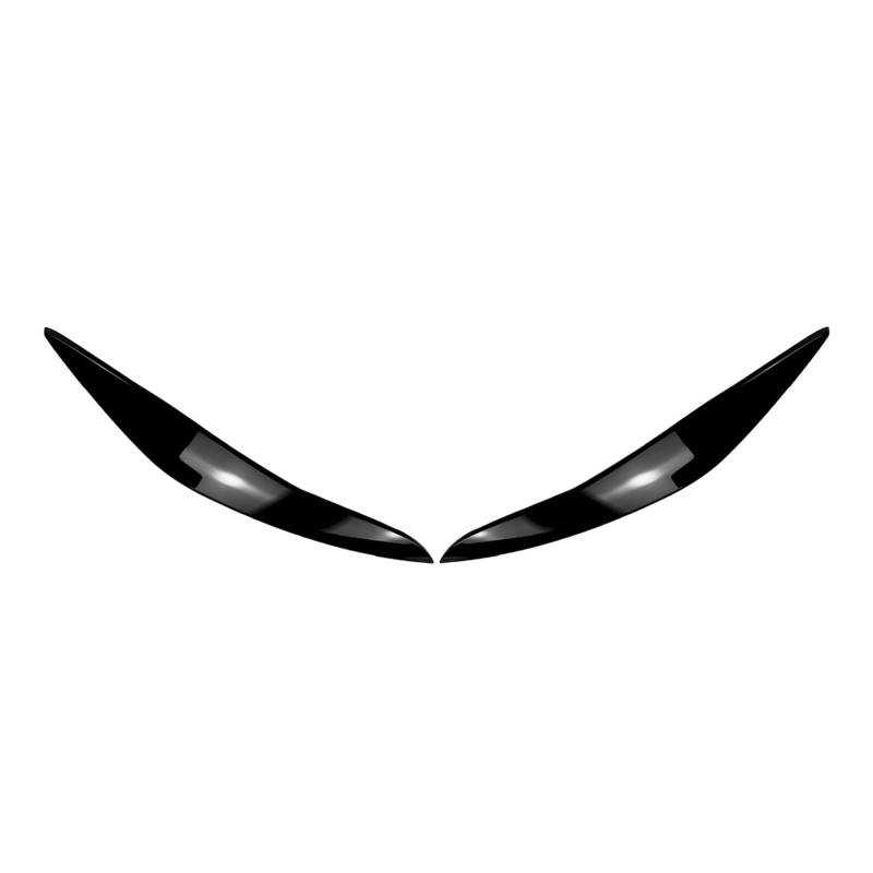 LUOWEINA 2Pcs Auto Front Scheinwerfer Augenlider Augenbraue Abdeckung Trim Fit for BMW 5 Series F10 F11 2011 2012 2013 2014 glänzend Schwarz/Carbon Faser Augenlider von Autoscheinwerfern(Bright Black) von LUOWEINA