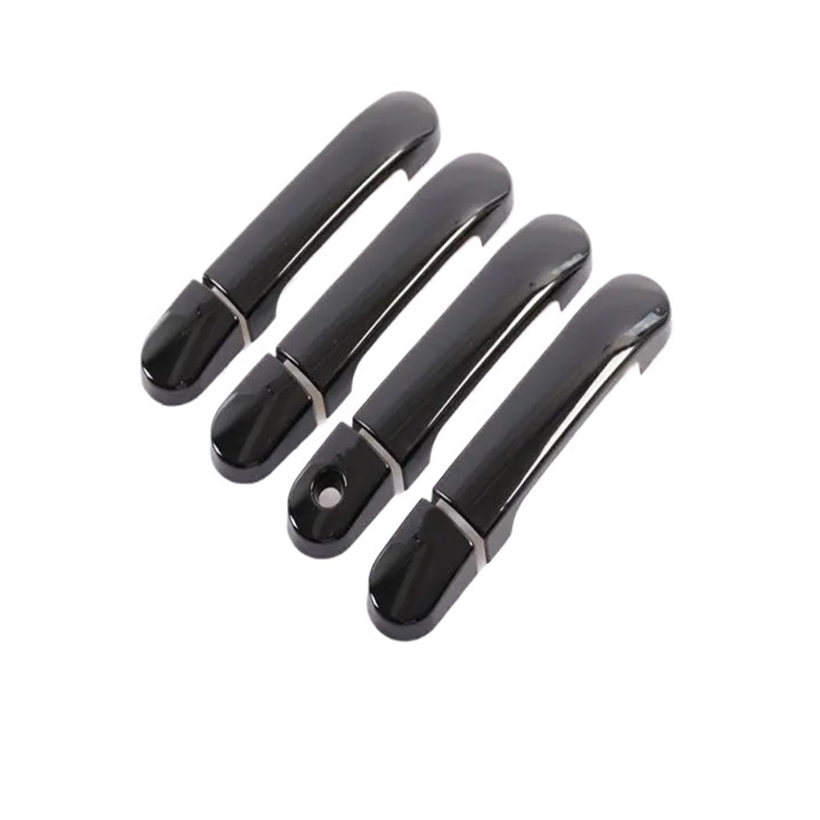 LUOWEINA Autotürgriffabdeckungen, passend for Nissan, CUBE Z11 2002–2008, glänzend schwarze Zierleiste, Auto-Styling-Aufkleber, Overlay-Zubehör Türaußengriffabdeckung(Black no button) von LUOWEINA