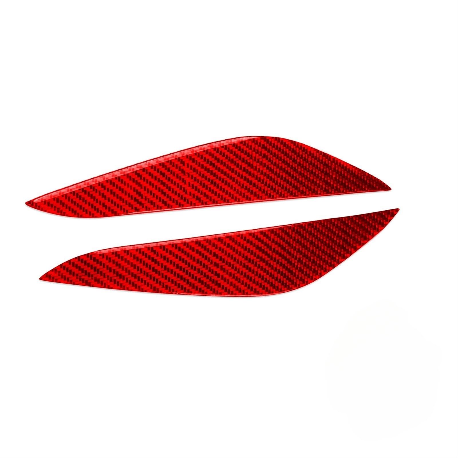 LUOWEINA Front Scheinwerfer Augenlid Augenbraue Fit for Tesla Modell Y 2020 + Modell 3 2017-22Cover Pegatinas Para Coche Außen Augenlider von Autoscheinwerfern(Red Carbon Fiber) von LUOWEINA