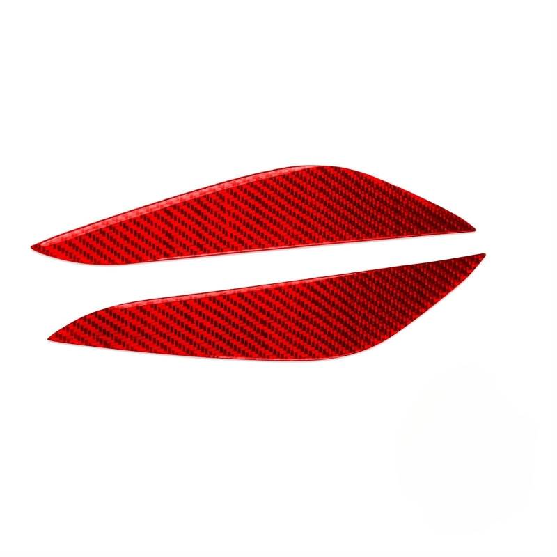 LUOWEINA Front Scheinwerfer Augenlid Augenbraue Fit for Tesla Modell Y 2020 + Modell 3 2017-22Cover Pegatinas Para Coche Außen Augenlider von Autoscheinwerfern(Red Carbon Fiber) von LUOWEINA