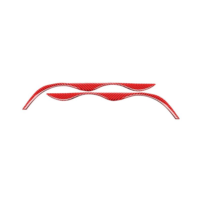 LUOWEINA Scheinwerfer Augenbrauen Fit for BMW 3 Serie E46 M3 323i 328i 330i 325i 1999-2004 Carbon Faser Auto trim Abdeckung Dekor Aufkleber Augenlider von Autoscheinwerfern(Red) von LUOWEINA