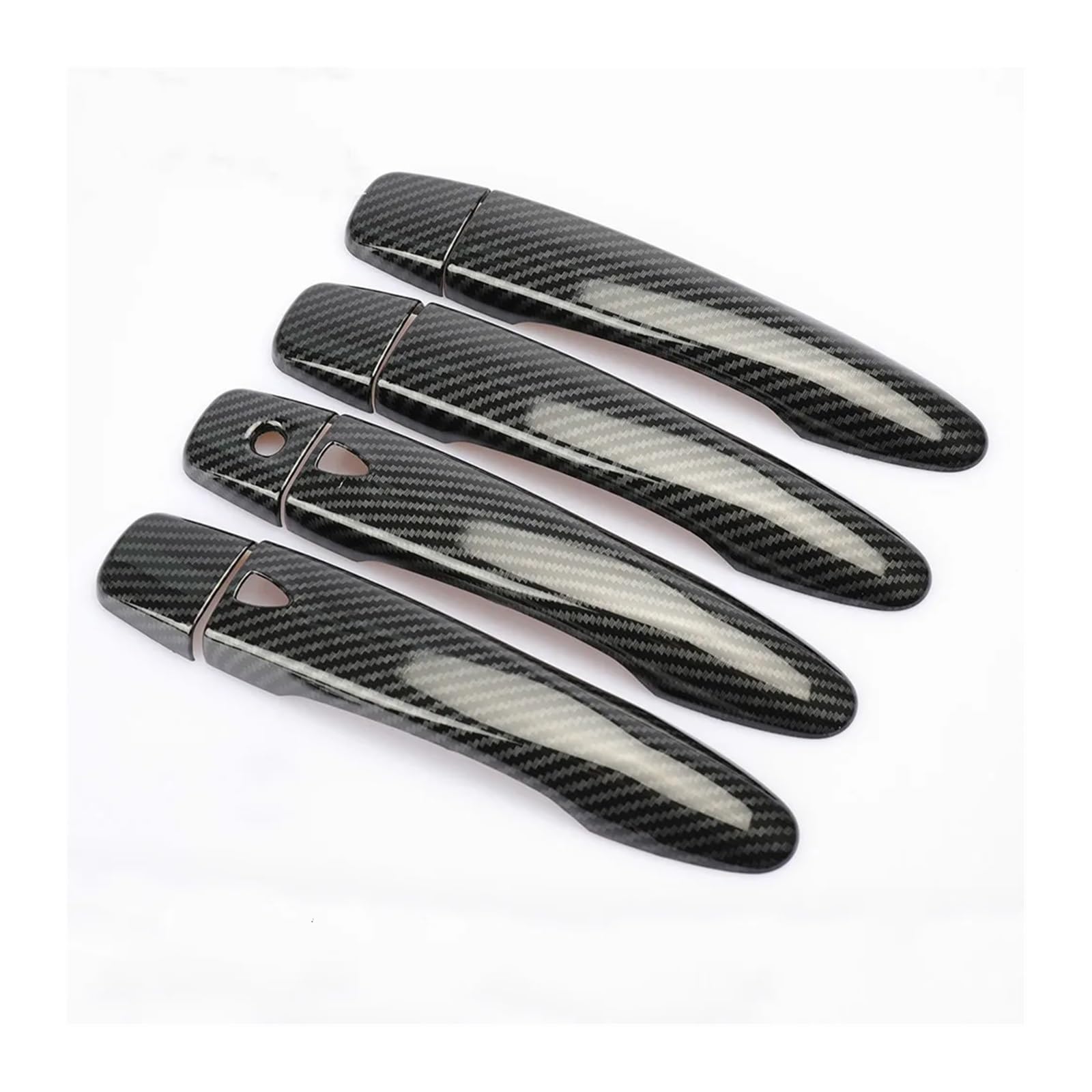 LUOWEINA TÜRGRIFF ABDECKUNG Fit for Nissan, Sentra 2014-2019 FANGEN KAPPE ZIERLEISTE ZUBEHÖR CARBON FASER CHROM Türaußengriffabdeckung(Black 2 buttons) von LUOWEINA