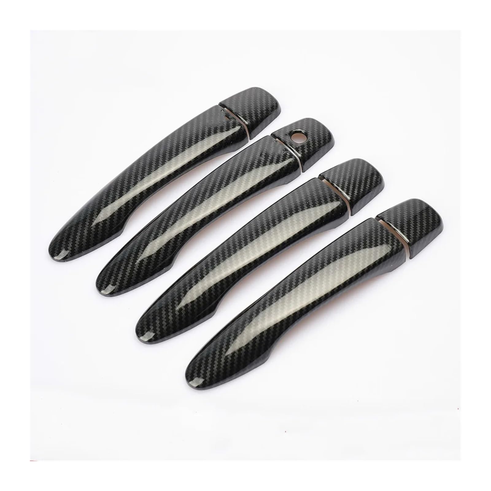 LUOWEINA TÜRGRIFF ABDECKUNG Fit for Nissan, Sentra 2014-2019 FANGEN KAPPE ZIERLEISTE ZUBEHÖR CARBON FASER CHROM Türaußengriffabdeckung(Black no button) von LUOWEINA