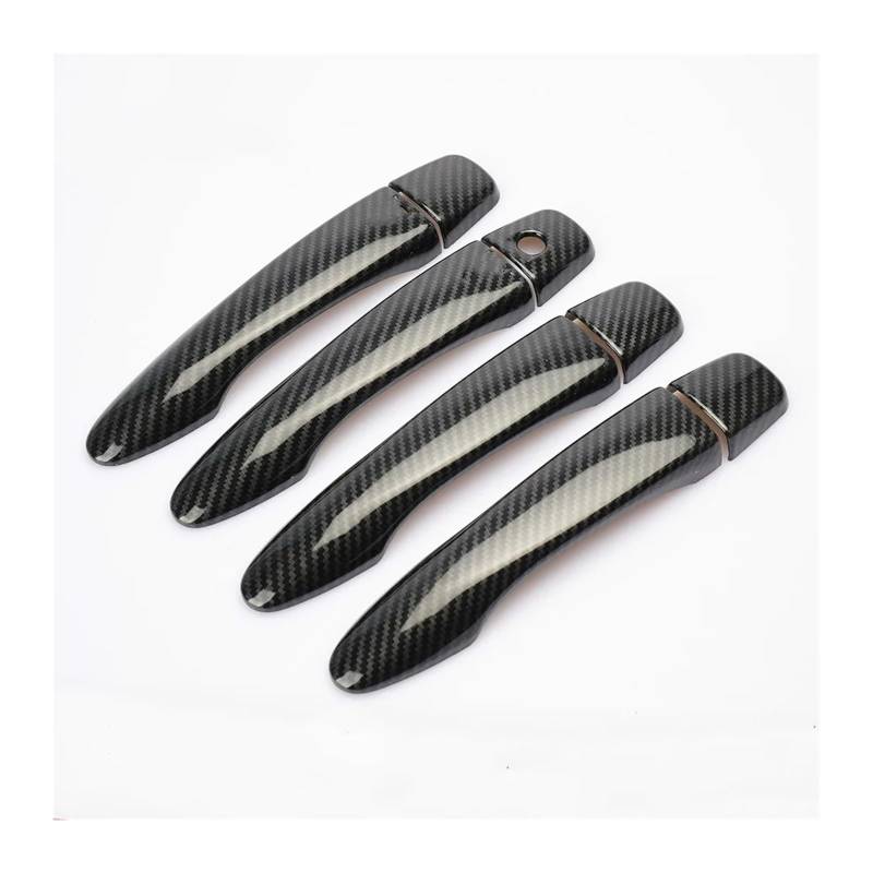 LUOWEINA TÜRGRIFF ABDECKUNG Fit for Nissan, Sentra 2014-2019 FANGEN KAPPE ZIERLEISTE ZUBEHÖR CARBON FASER CHROM Türaußengriffabdeckung(Black no button) von LUOWEINA
