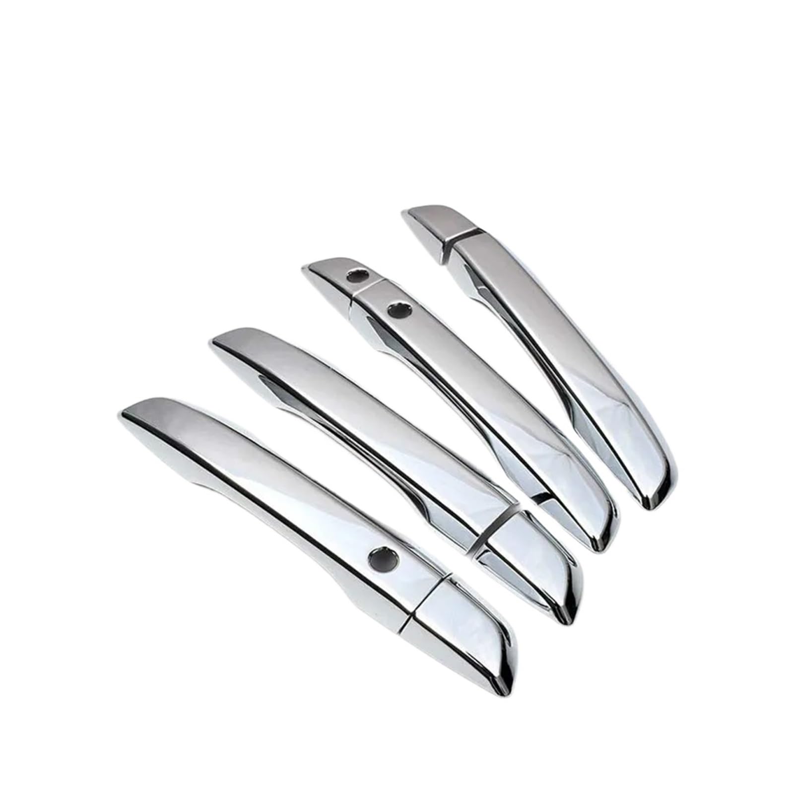 LUOWEINA Türgriffabdeckungsverkleidung passend for Civic LHD 2016–2019, Chrom-Kohlefaser-Stil, Zierleiste, Auto-Styling-Formteil Türaußengriffabdeckung(Silver 2 buttons) von LUOWEINA