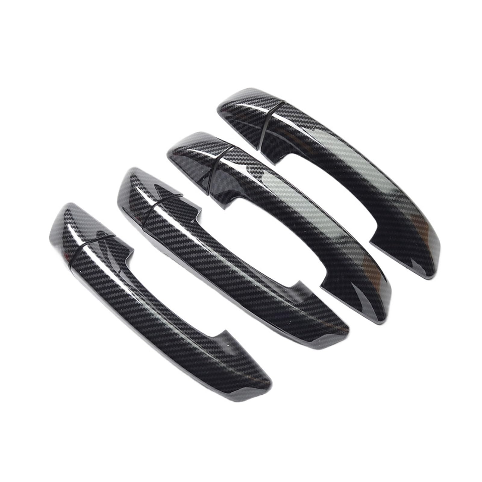 LUOWEINA Zierleiste for Seitentürgriffe im Auto, passend for SEAT, Alhambra, 2010–2015, Autozubehör aus Kohlefaser und Chrom Türaußengriffabdeckung(Black) von LUOWEINA