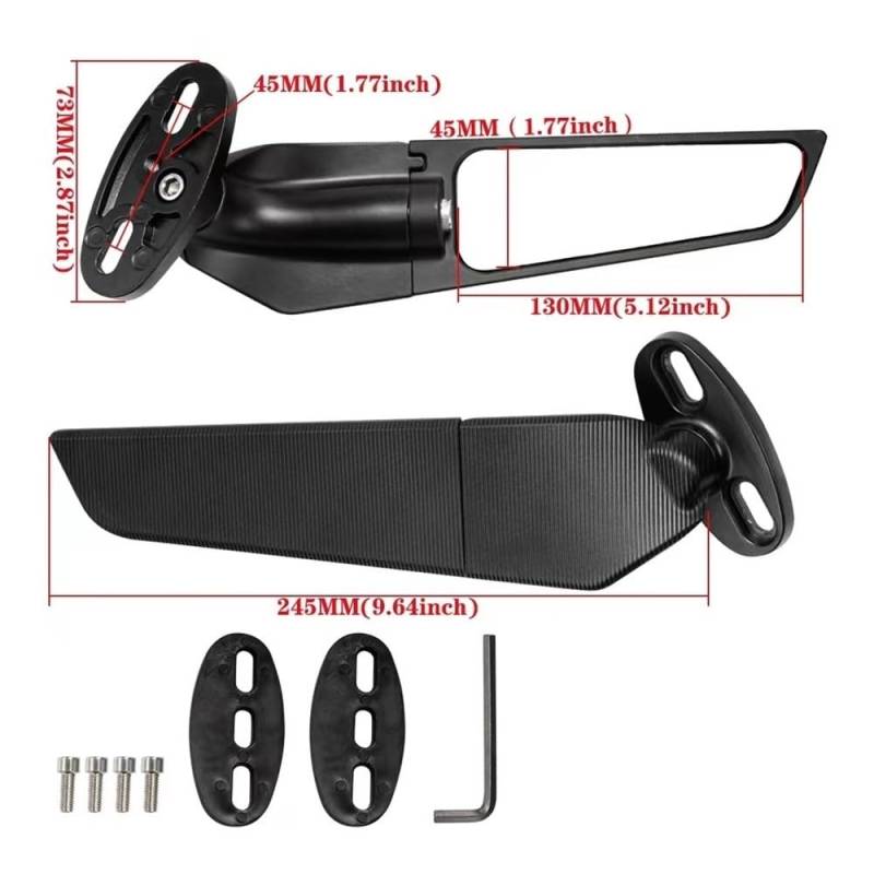 Motorrad Flankenspoiler Seitendeflektor Für 450SR 450 SR 2022 2023 450sr Motorrad Spiegel Front Verkleidung Winglets Aerodynamische Flügel Seite Flügel Spoiler Verkleidung von LUTFI