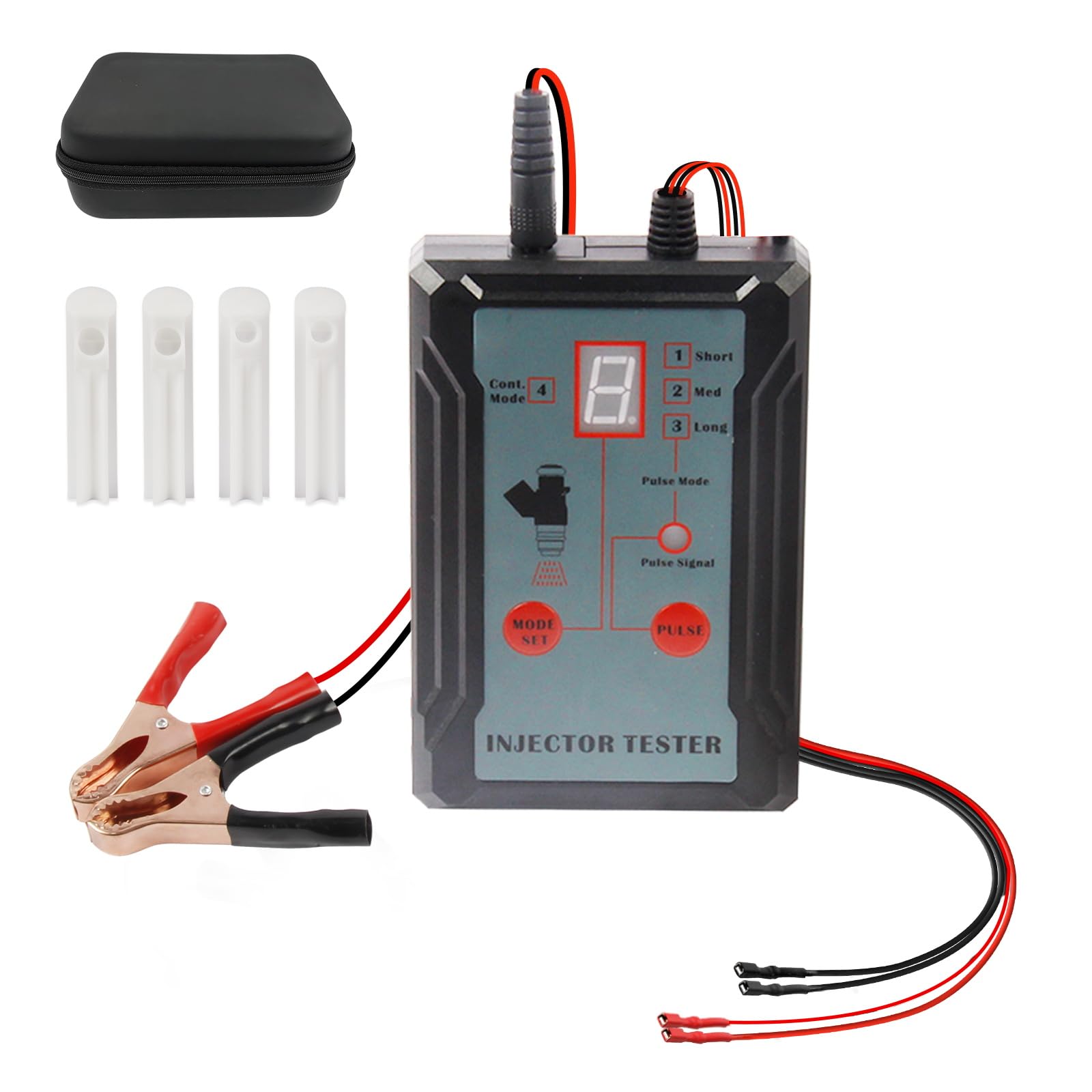 LUTIFIX Verbesserte Kraftstoffeinspritzer Tester und Reiniger Kit mit 8-Puls-Modi 4-Einspritzreiniger Adapter 12V/5V Ausgangsleistung Modi von LUTIFIX