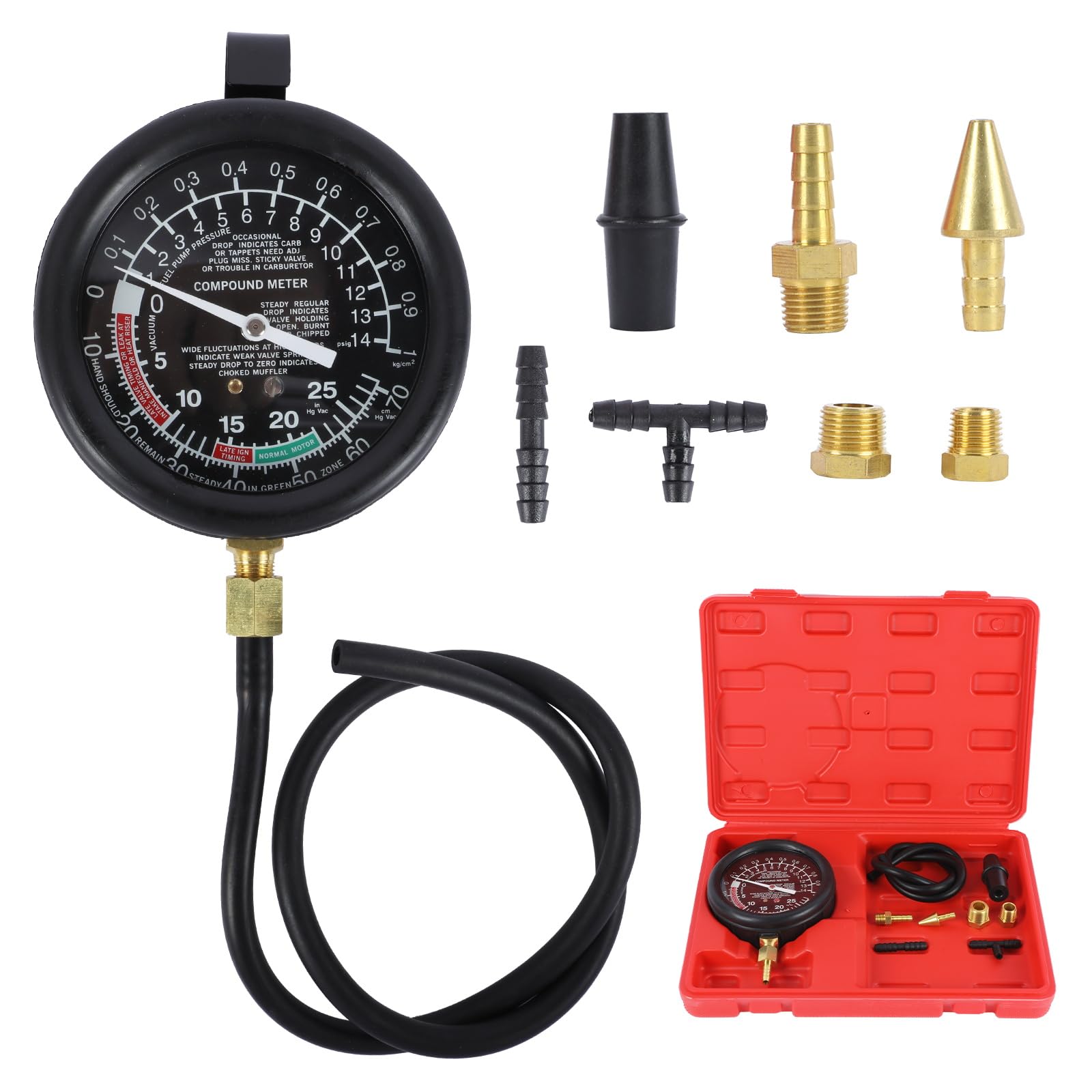 LUTIFIX Kfz-Vakuummeter, Kfz-Kraftstoffpumpe und Vakuumdruckmessgerät, Leckage-Kit, Vergaserventil, Kraftstoffpumpendruck- und Vakuumtester LUTIFIX Kfz-Vakuummeter, Kfz-Kraftstoffpumpe und Vakuumdruckmessgerät, Leckage-Kit, Vergaserventil, Kraftstoffpumpendruck- und Vakuumtester von LUTIFIX