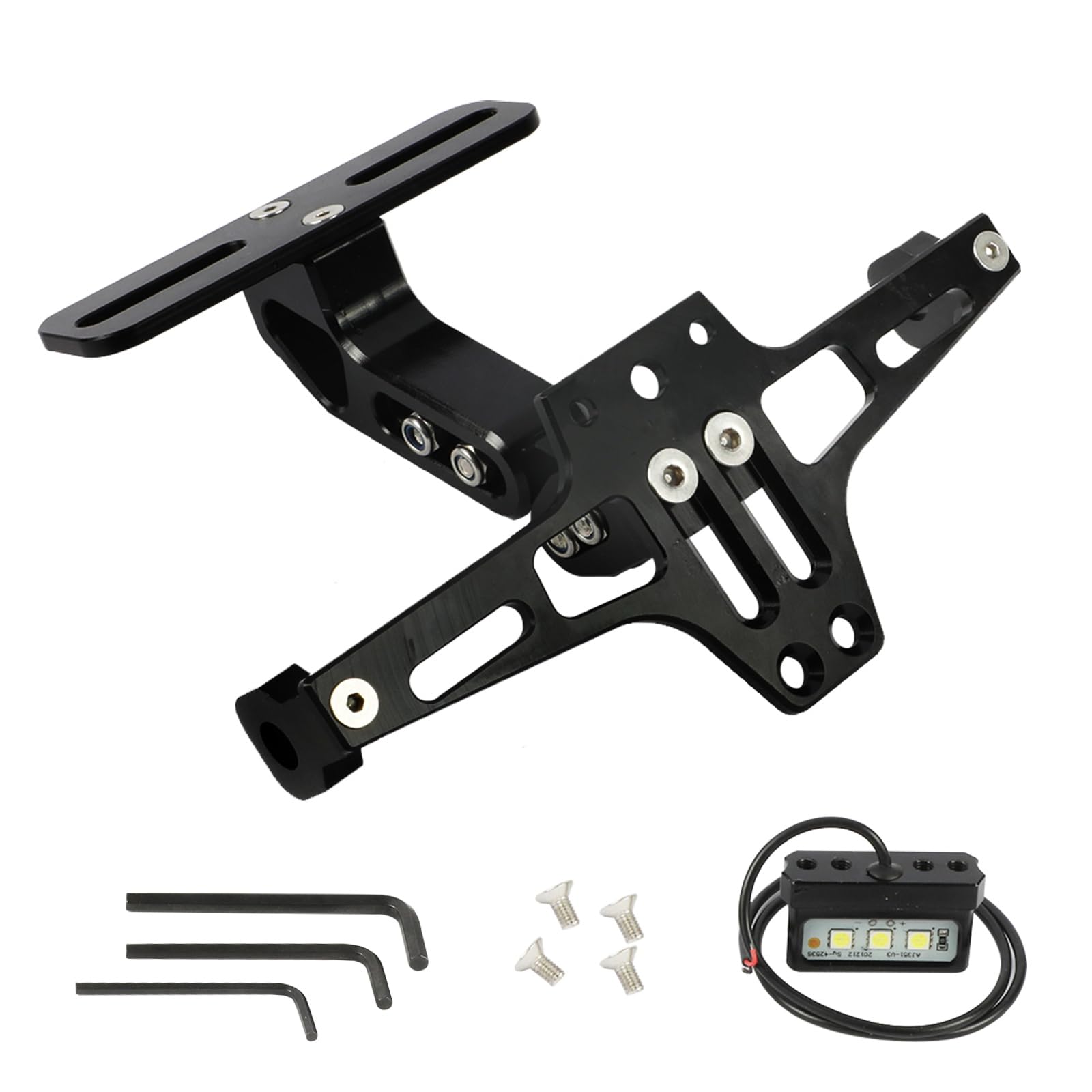 Motorrad-Kennzeichenhalter, Universal Motorcycle Fender Eliminator with LED Light CNC Aluminum Motorcycle License Plate Bracket Motorcycle License Plate Holder Motorrad-Kennzeichenhalter, Universal Motorcycle Fender Eliminator with LED Light CNC Aluminum Motorcycle License Plate Bracket Motorcycle License Plate Holder von LUTIFIX